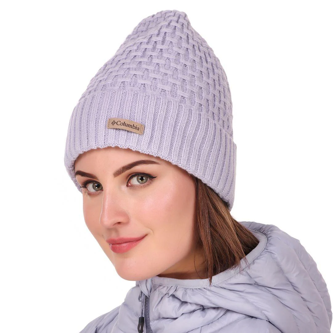 Columbia Unisex Purple Hideaway Haven Cabled Beanie - Image 5