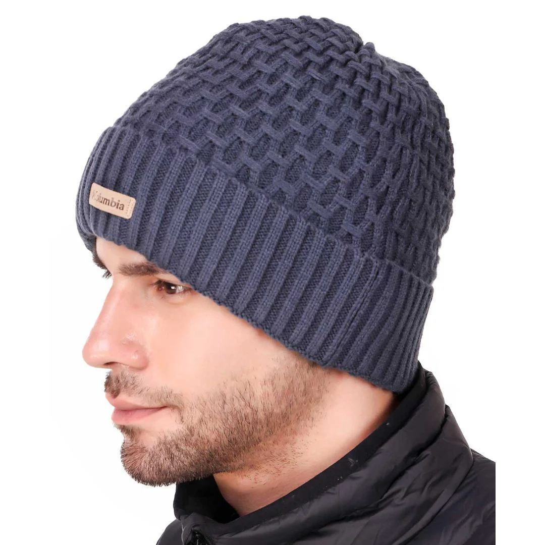 Columbia Unisex Navy Blue Hideaway Haven Cabled Beanie - Image 5