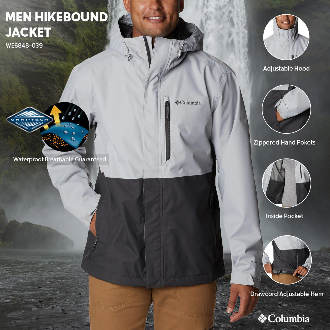 Columbia Men Grey Hikebound Jacket Waterproof - Image 2