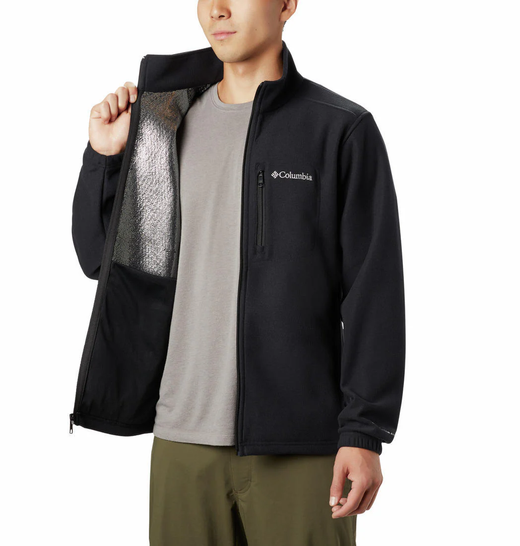 Columbia Men Black Hot Dots III Full Zip Fleece - Image 5