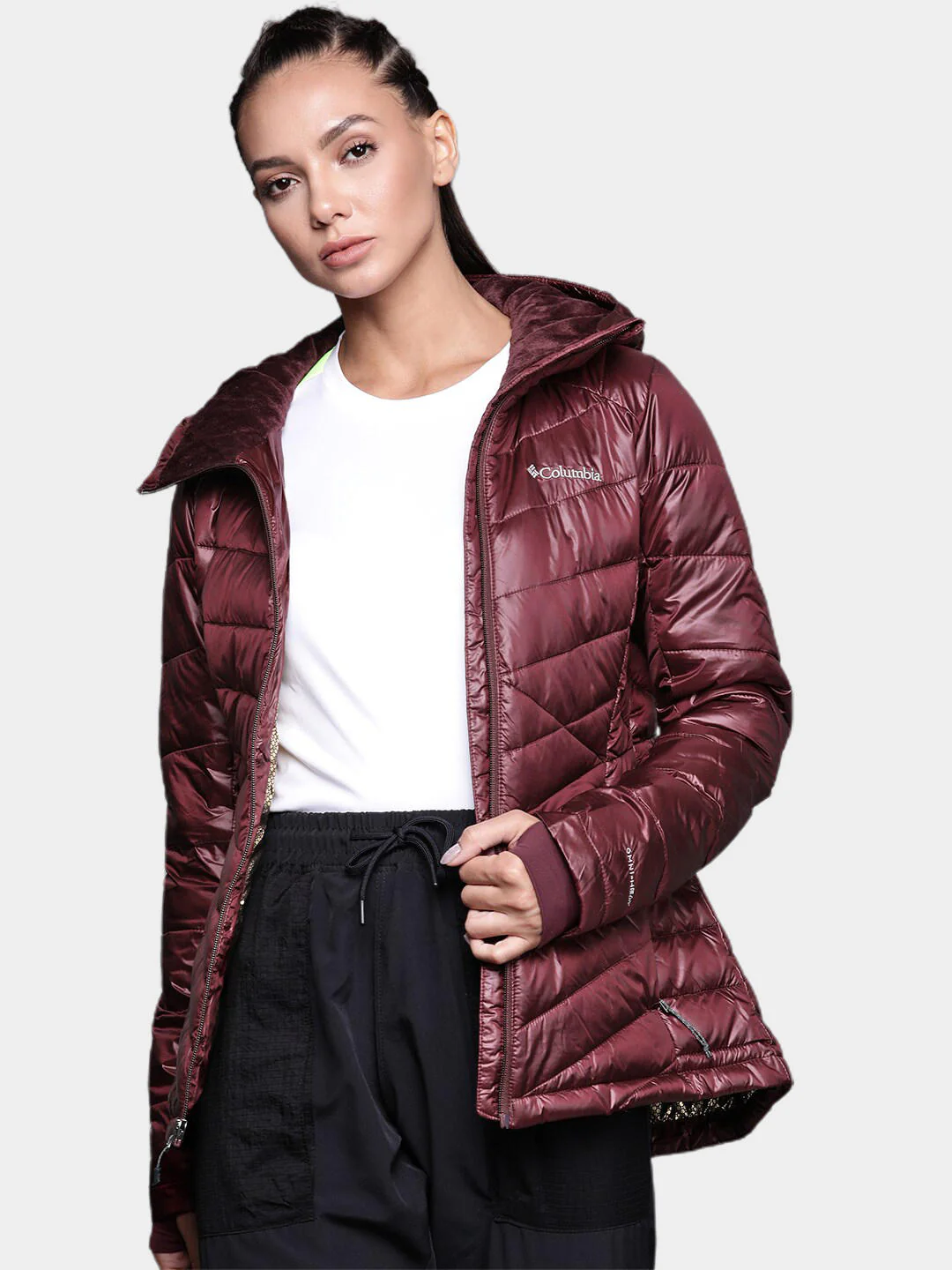 Columbia Women Maroon Joy Peak Hooded Jacket - Image 10
