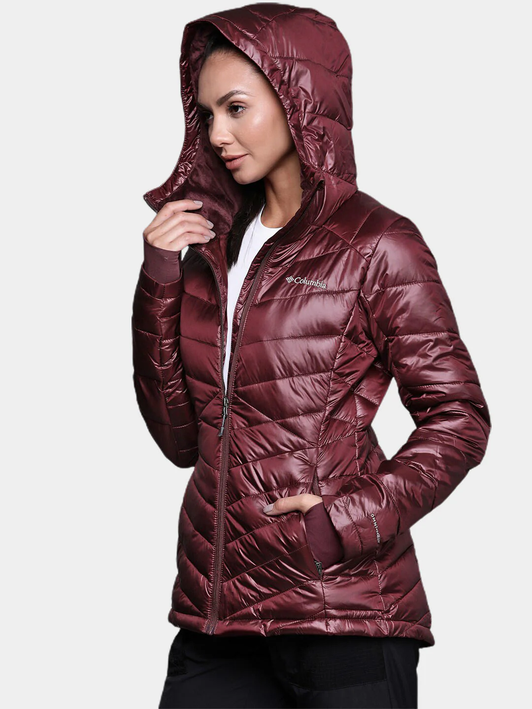 Columbia Women Maroon Joy Peak Hooded Jacket - Image 12