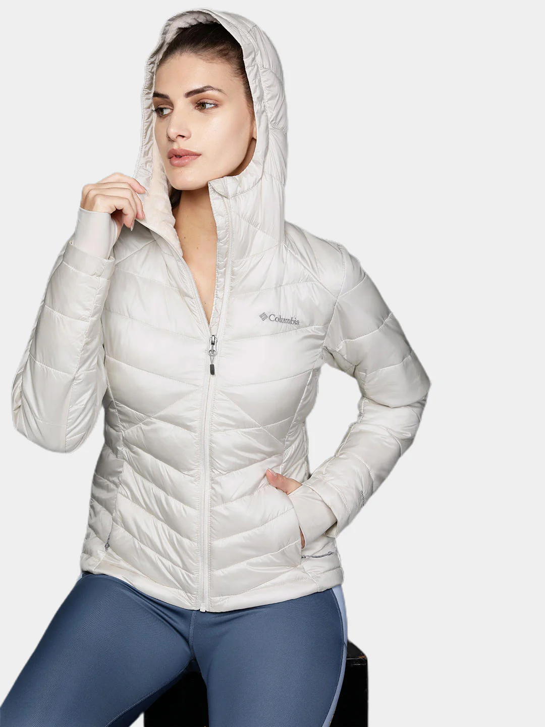 Columbia Women White Joy Peak Hooded Jacket - Image 9