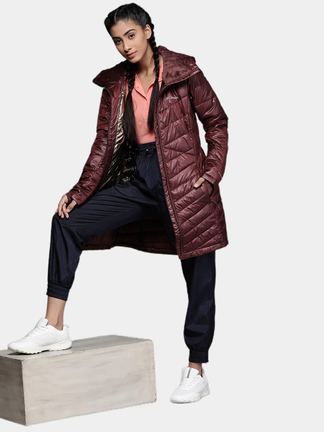 Columbia Women Maroon Joy Peak Mid Jacket - Image 8