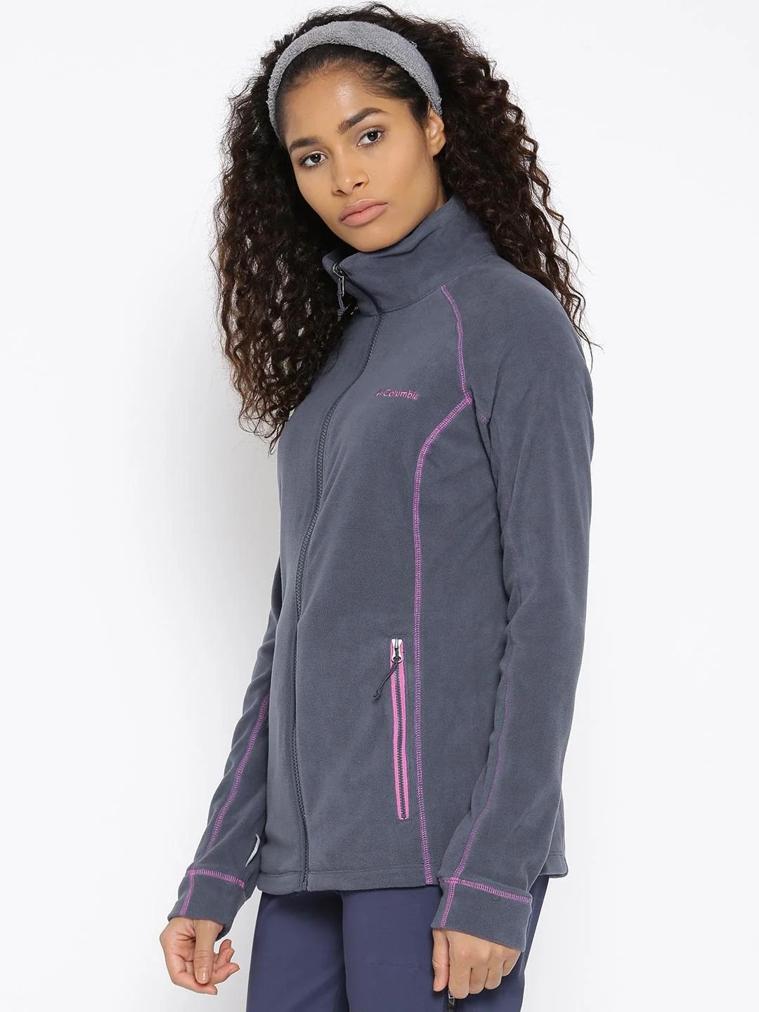 Columbia Women Navy Blue Leadbetter Mountain Full Zip Fleece - Image 3
