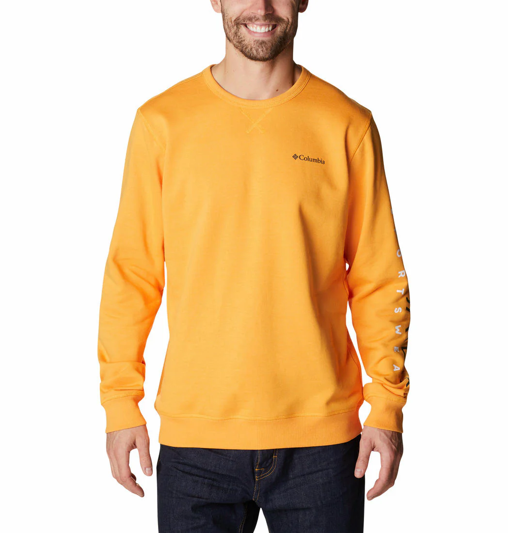 Columbia Men Yellow M Columbia Logo Fleece Crew (Sun Protection) - Image 2
