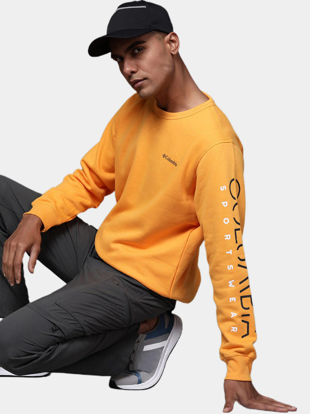 Columbia Men Yellow M Columbia Logo Fleece Crew (Sun Protection) - Image 7
