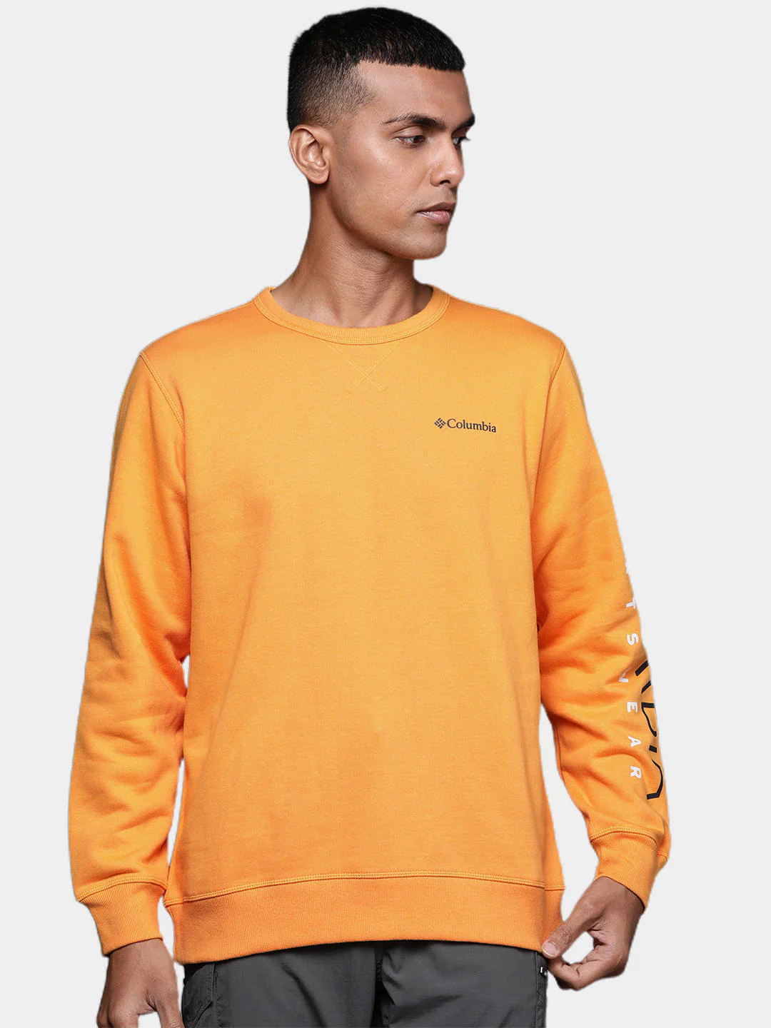 Columbia Men Yellow M Columbia Logo Fleece Crew (Sun Protection) - Image 8
