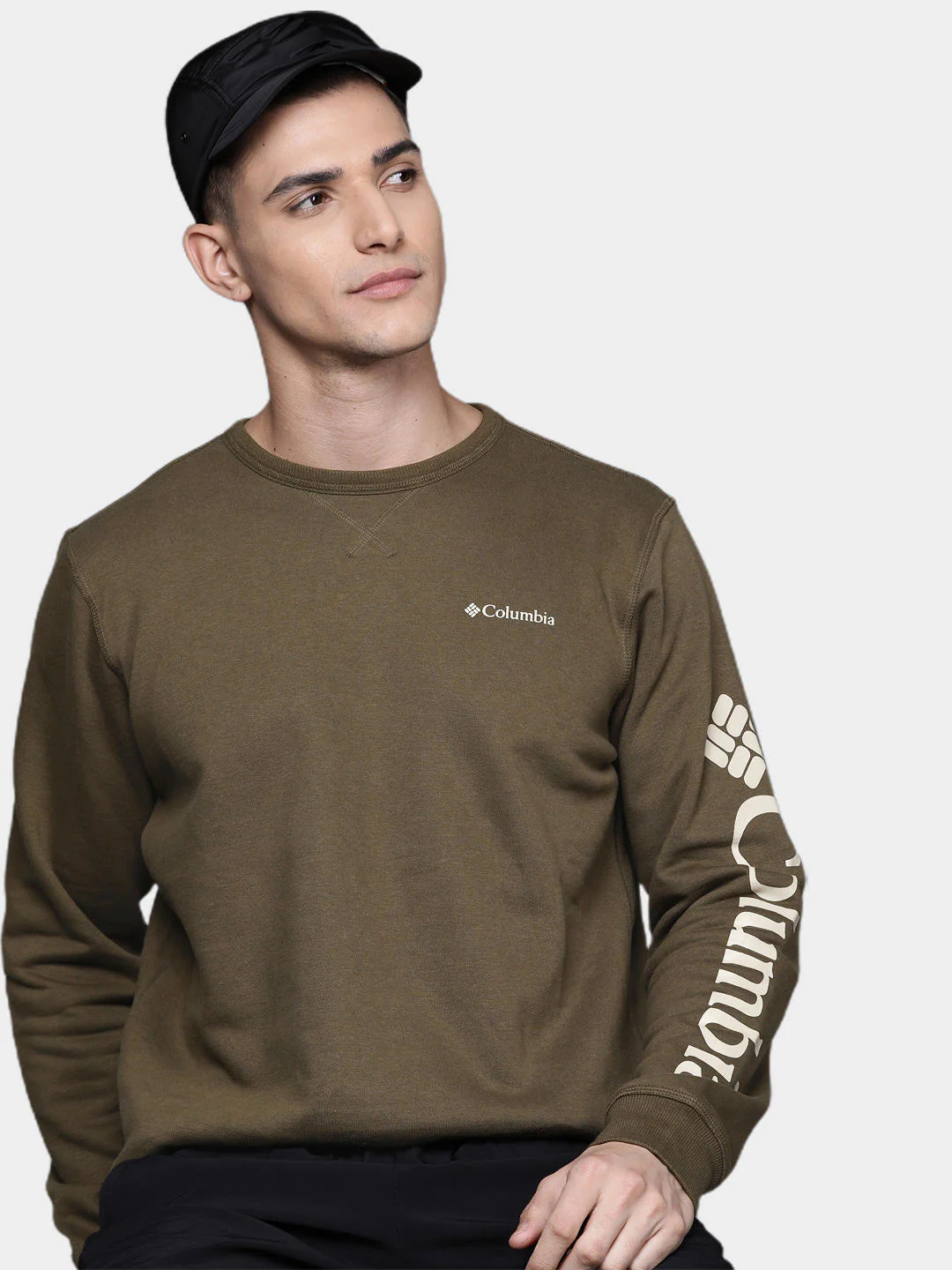 Columbia Men Olive M Columbia Logo Fleece Crew (Sun Protection) - Image 8