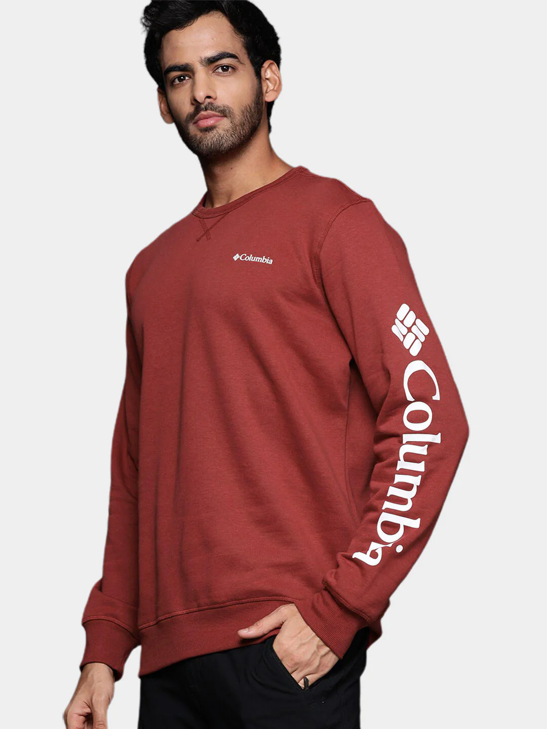 Columbia Men Red M Columbia Logo Fleece Crew (Sun Protection) - Image 10