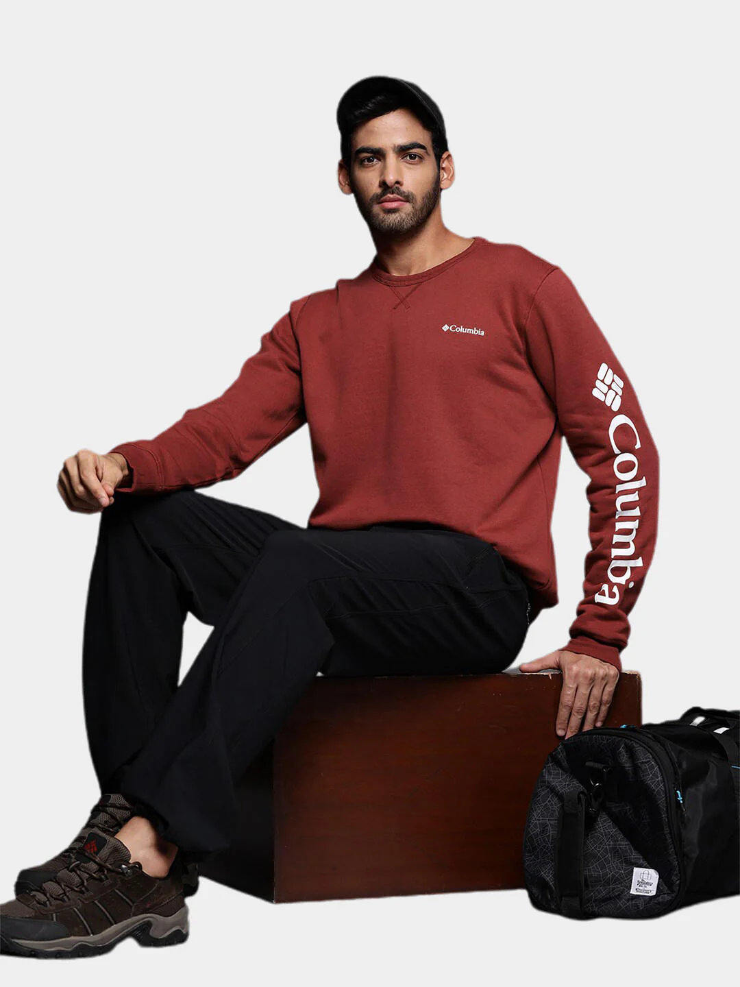 Columbia Men Red M Columbia Logo Fleece Crew (Sun Protection) - Image 7