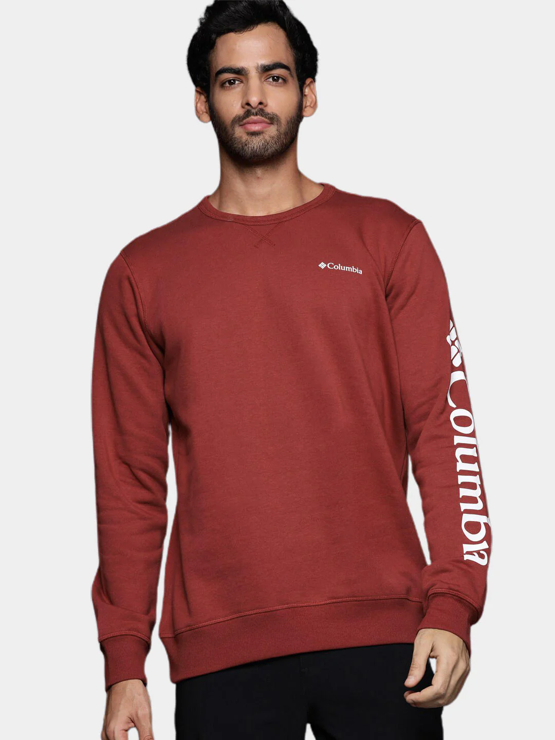 Columbia Men Red M Columbia Logo Fleece Crew (Sun Protection) - Image 8