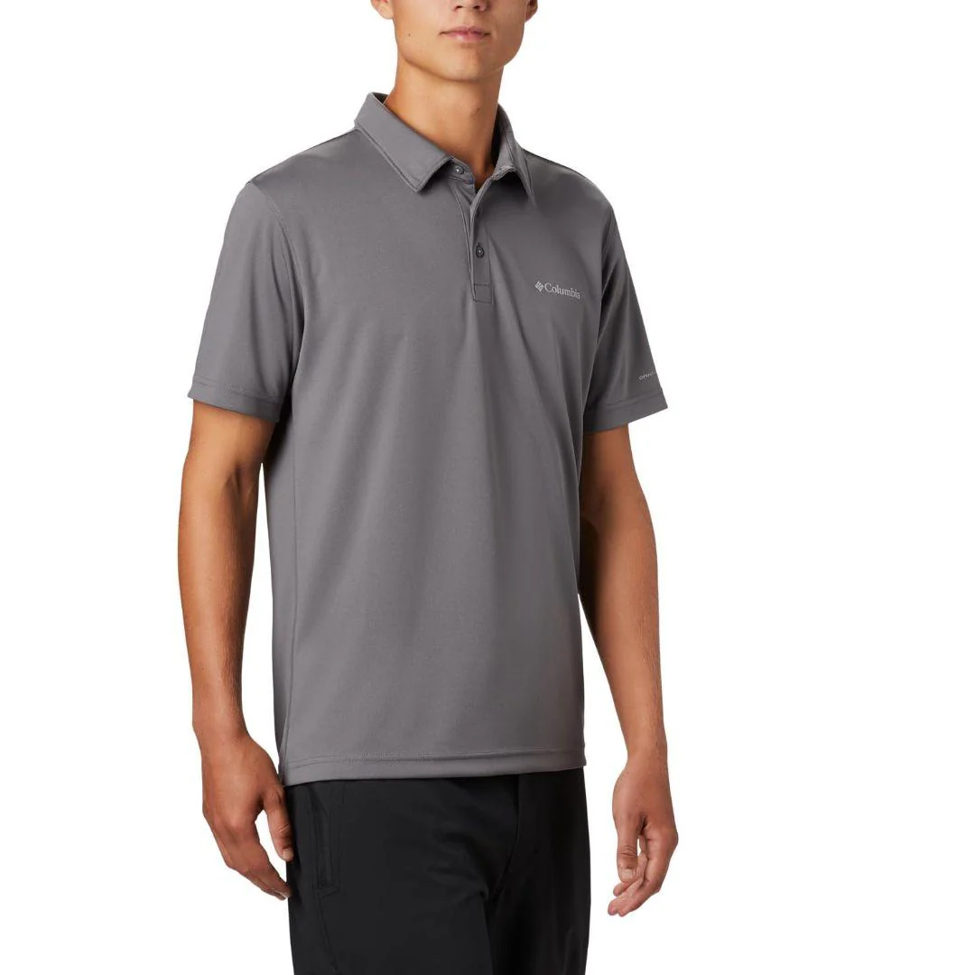 Columbia Men Grey M Mist Trail SS Polo (Sun Protection) - Image 4