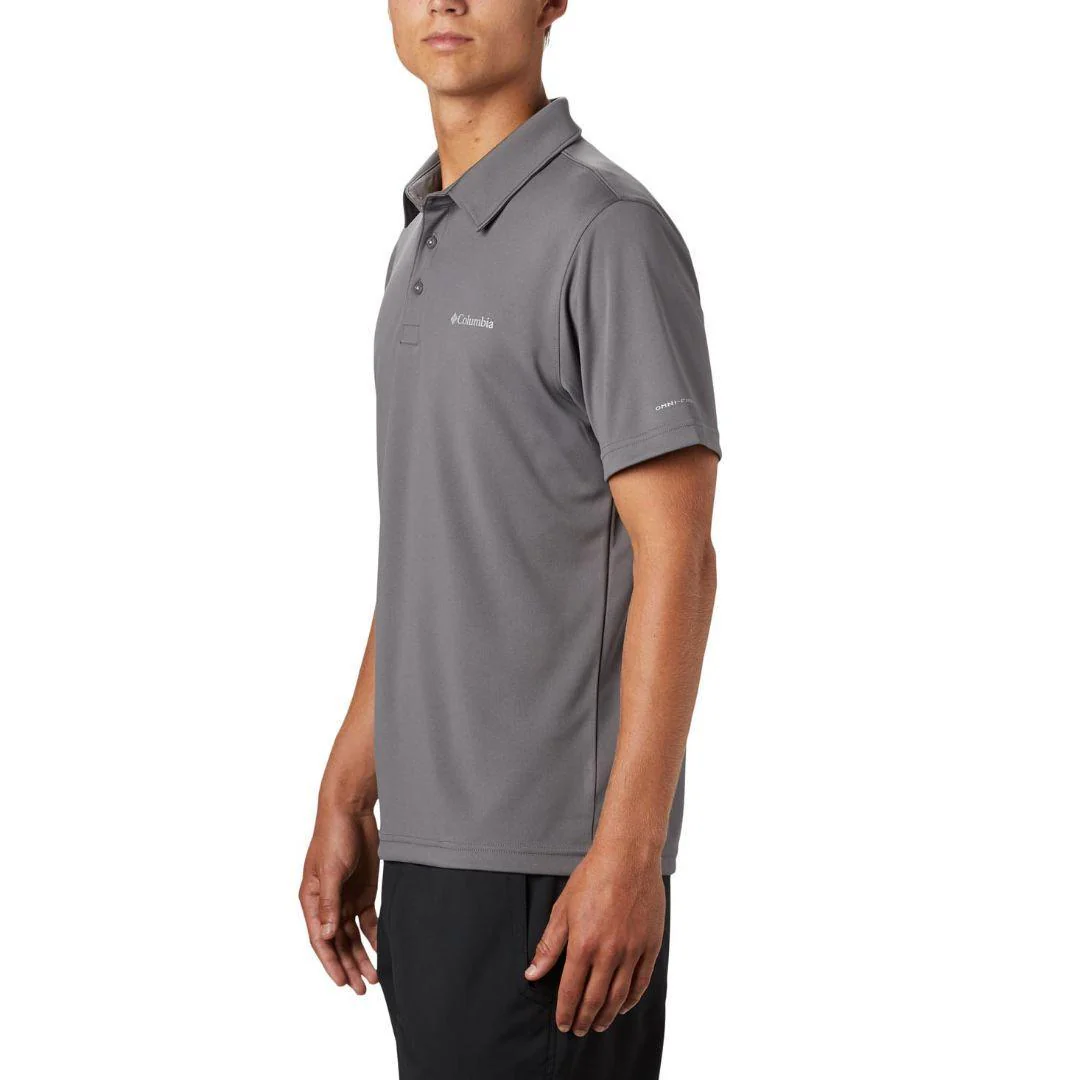 Columbia Men Grey M Mist Trail SS Polo (Sun Protection) - Image 5