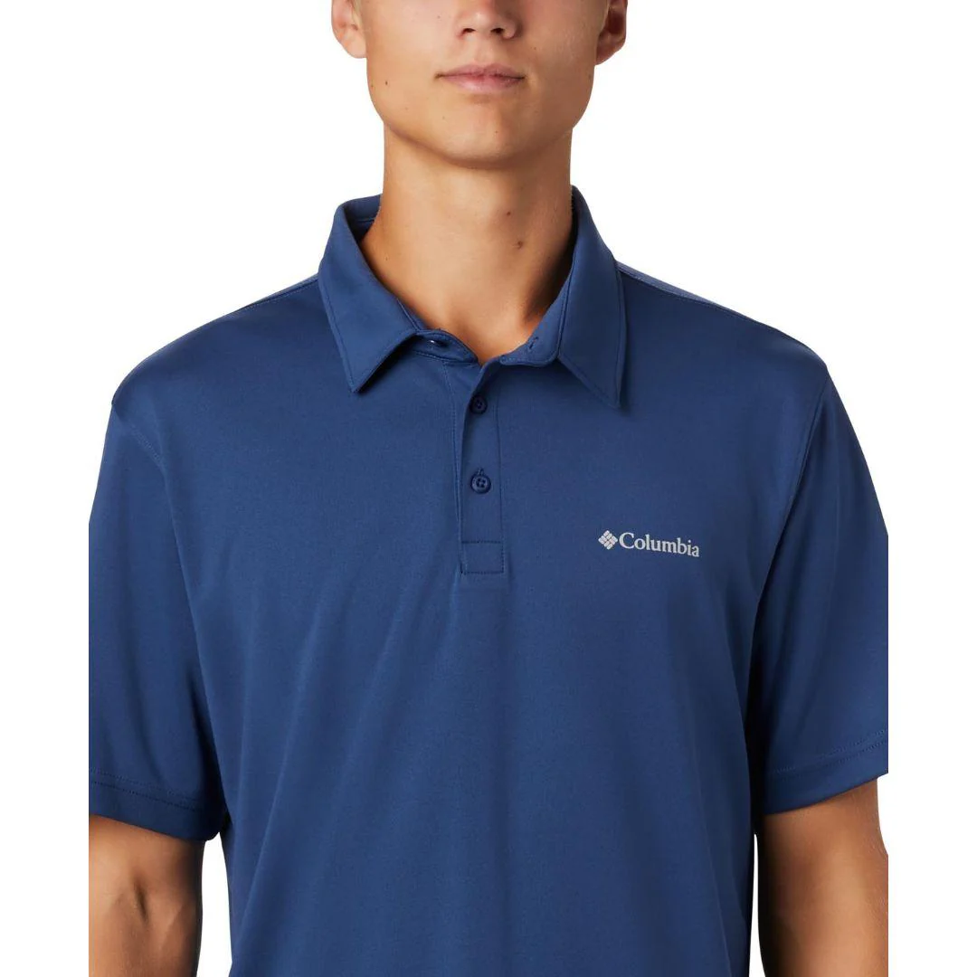 Columbia Men Blue M Mist Trail SS Polo (Sun Protection) - Image 2