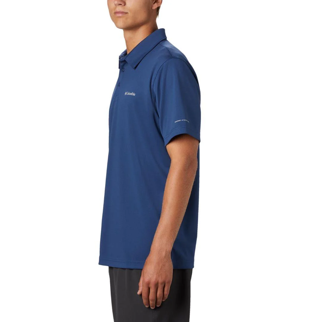 Columbia Men Blue M Mist Trail SS Polo (Sun Protection) - Image 4