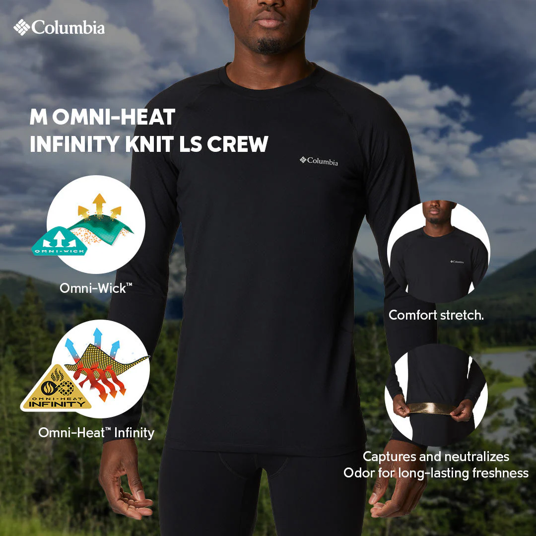 Columbia Men Black M Omni-Heat Infinity Knit LS Crew (Non Returnable) - Image 2