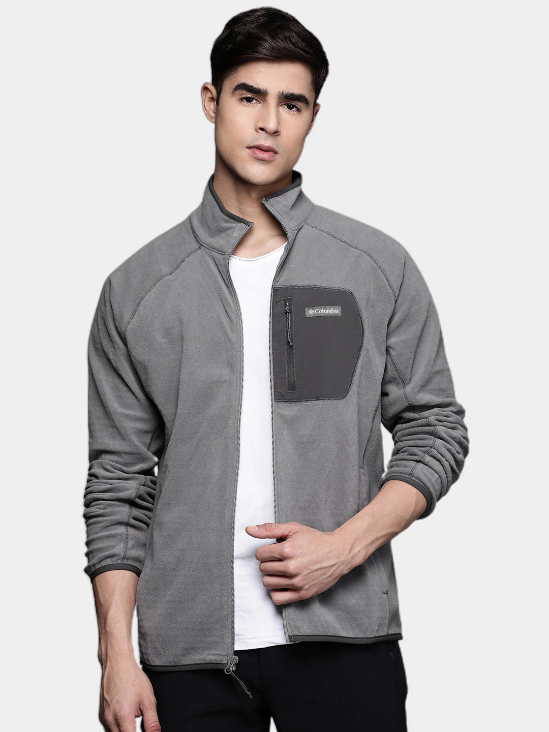 Columbia Men Grey M Outdoor Tracks Full Zip - Image 11