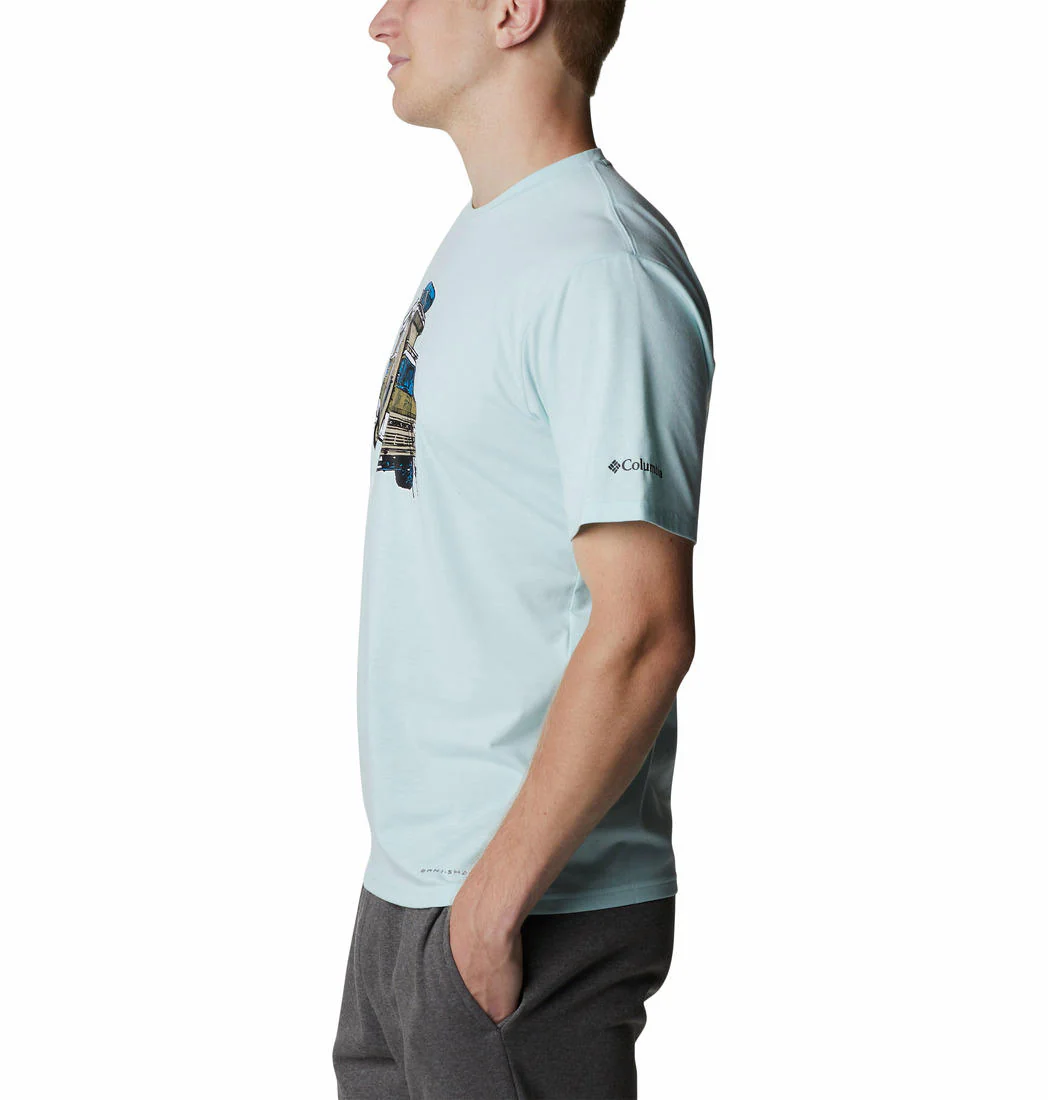 Columbia Men Green Men's Sun Trek Short Sleeve Graphic Tee (Sun Protection) - Image 2