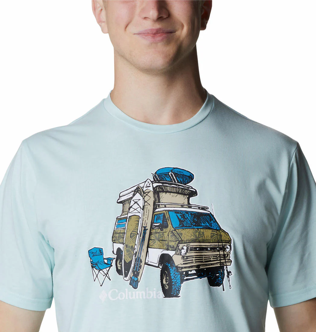 Columbia Men Green Men's Sun Trek Short Sleeve Graphic Tee (Sun Protection) - Image 4