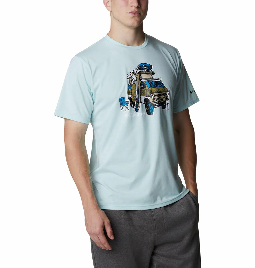 Columbia Men Green Men's Sun Trek Short Sleeve Graphic Tee (Sun Protection) - Image 5
