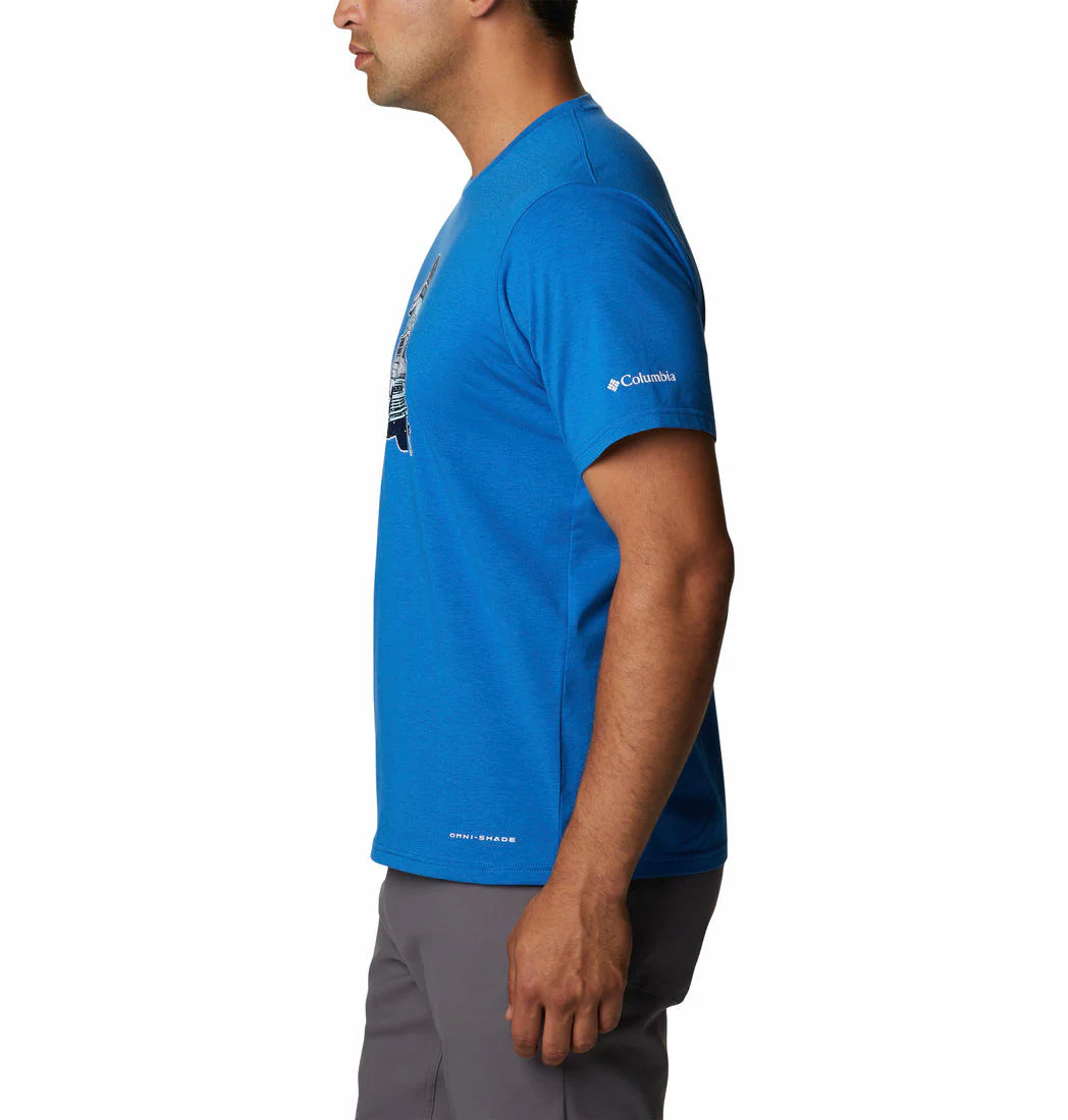 Columbia Men Blue Men's Sun Trek Short Sleeve Graphic Tee (Sun Protection) - Image 2