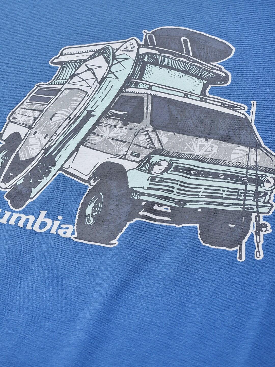 Columbia Men Blue Men's Sun Trek Short Sleeve Graphic Tee (Sun Protection) - Image 7