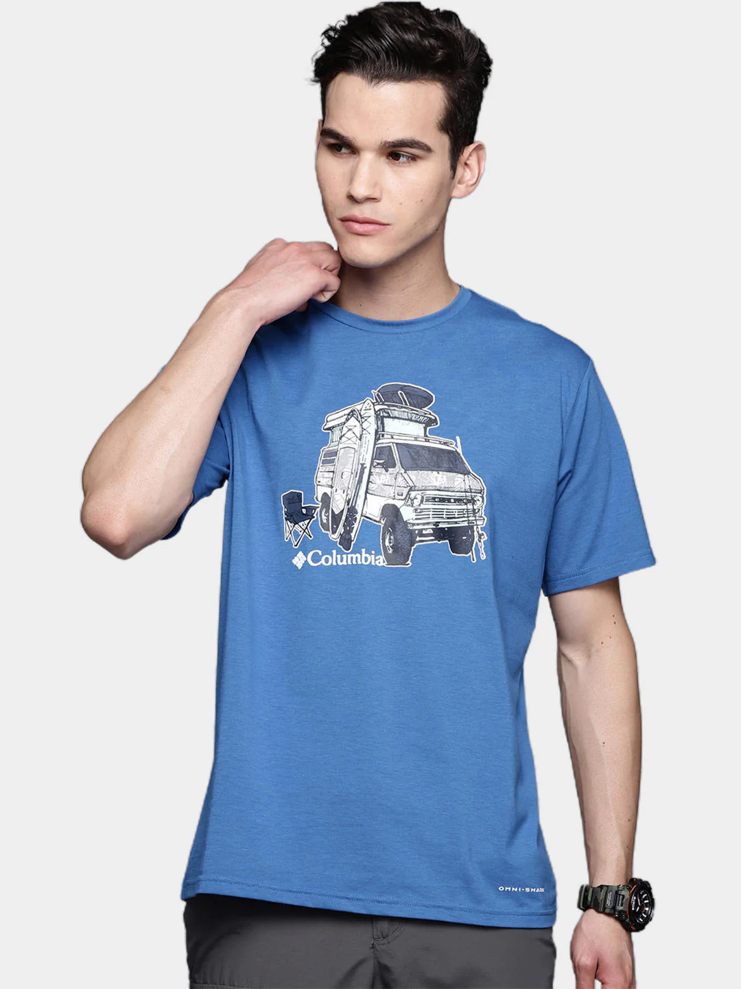 Columbia Men Blue Men's Sun Trek Short Sleeve Graphic Tee (Sun Protection) - Image 8