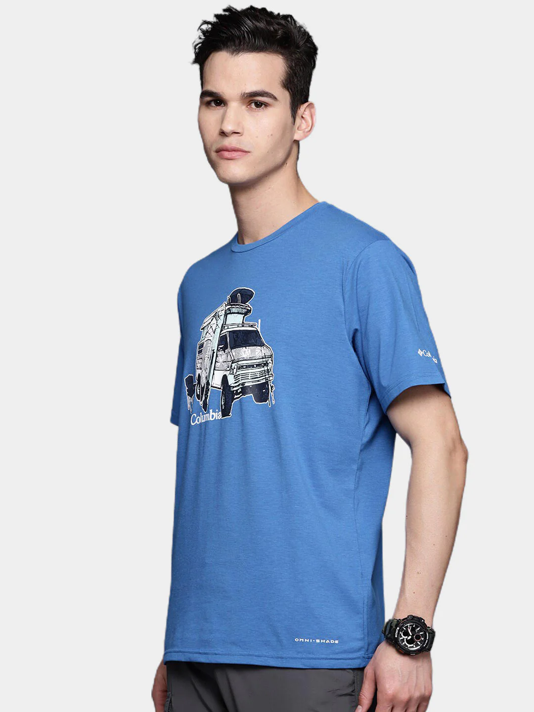 Columbia Men Blue Men's Sun Trek Short Sleeve Graphic Tee (Sun Protection) - Image 9