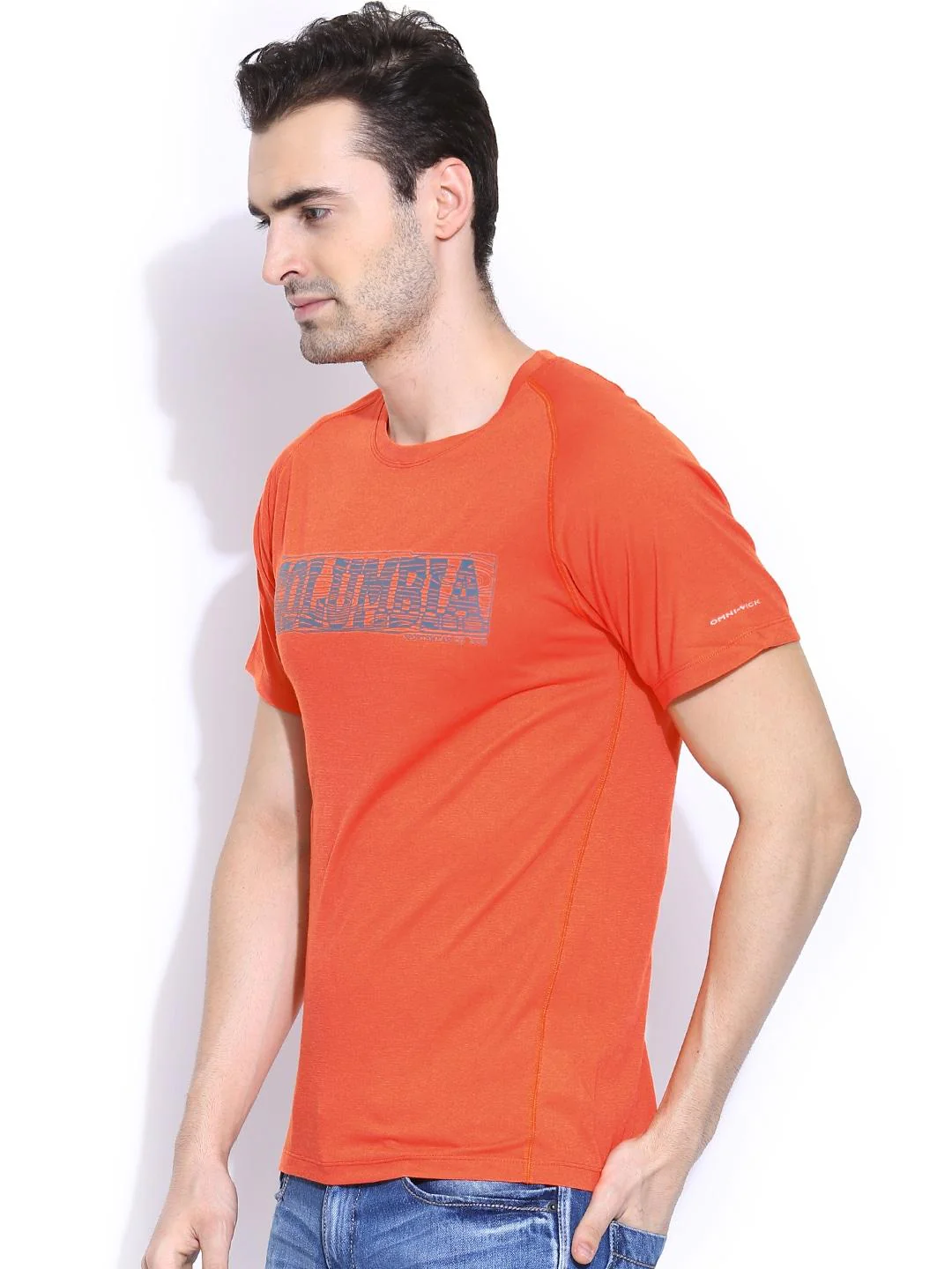 Columbia Men Orange Mountain Tech Logo S S Crew (Sun Protection) - Image 2