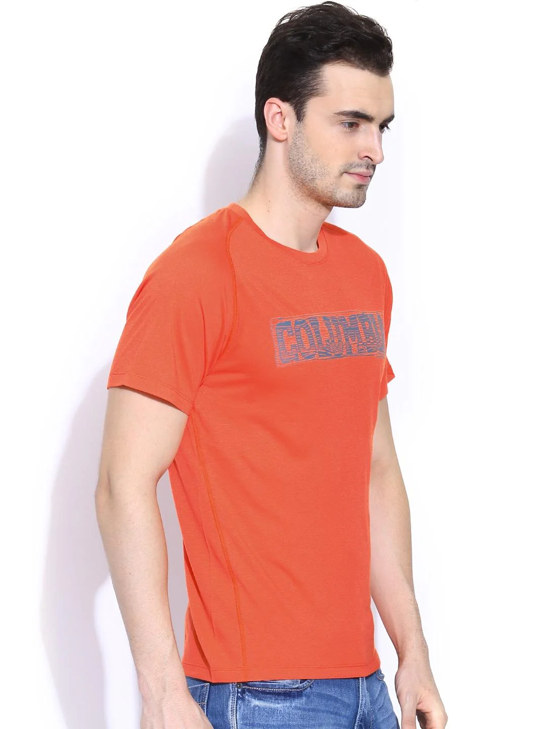 Columbia Men Orange Mountain Tech Logo S S Crew (Sun Protection) - Image 3
