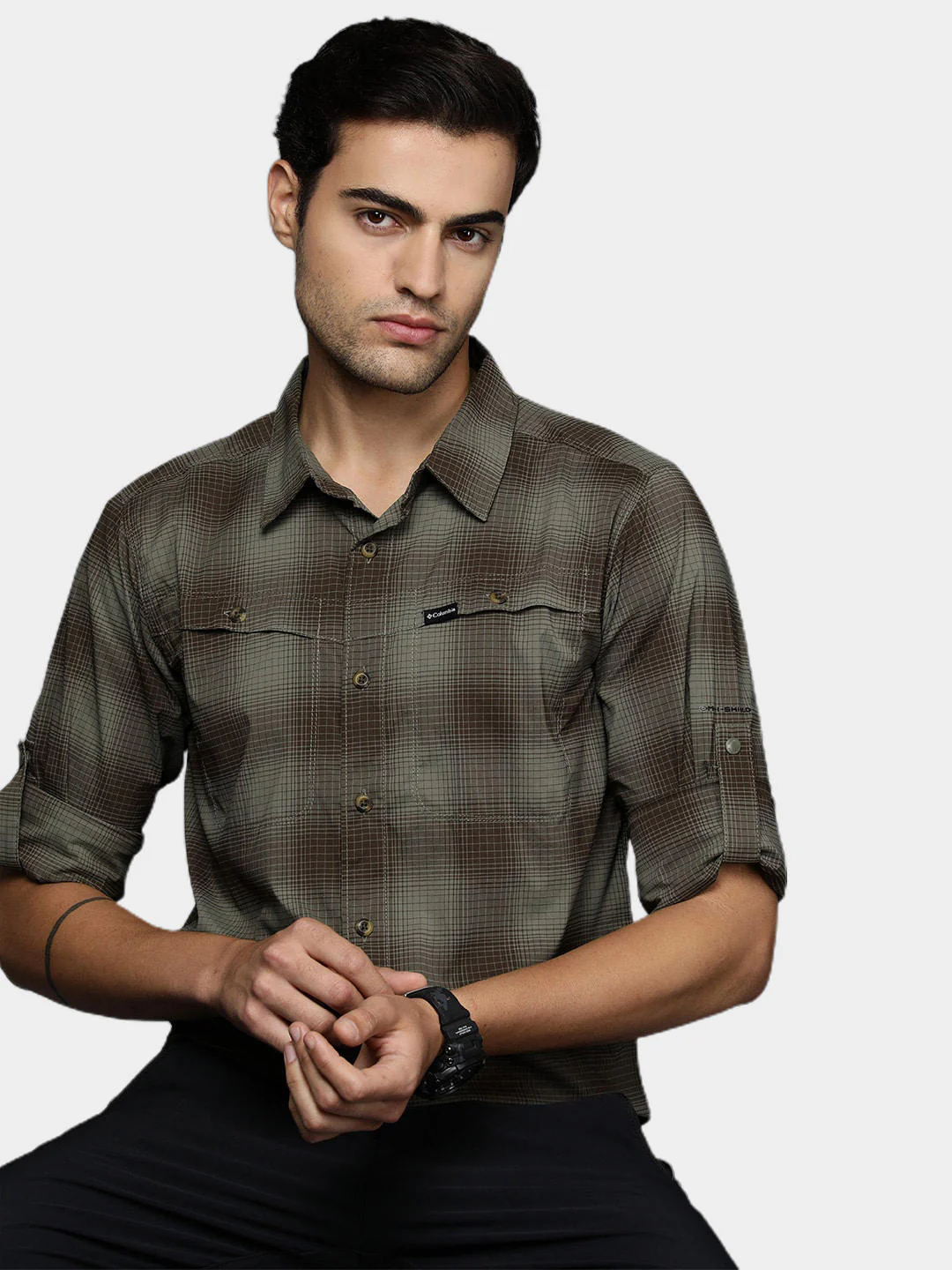 Columbia Men Green Newton Ridge II Plaid Long Sleeve (Sun Protection) - Image 11
