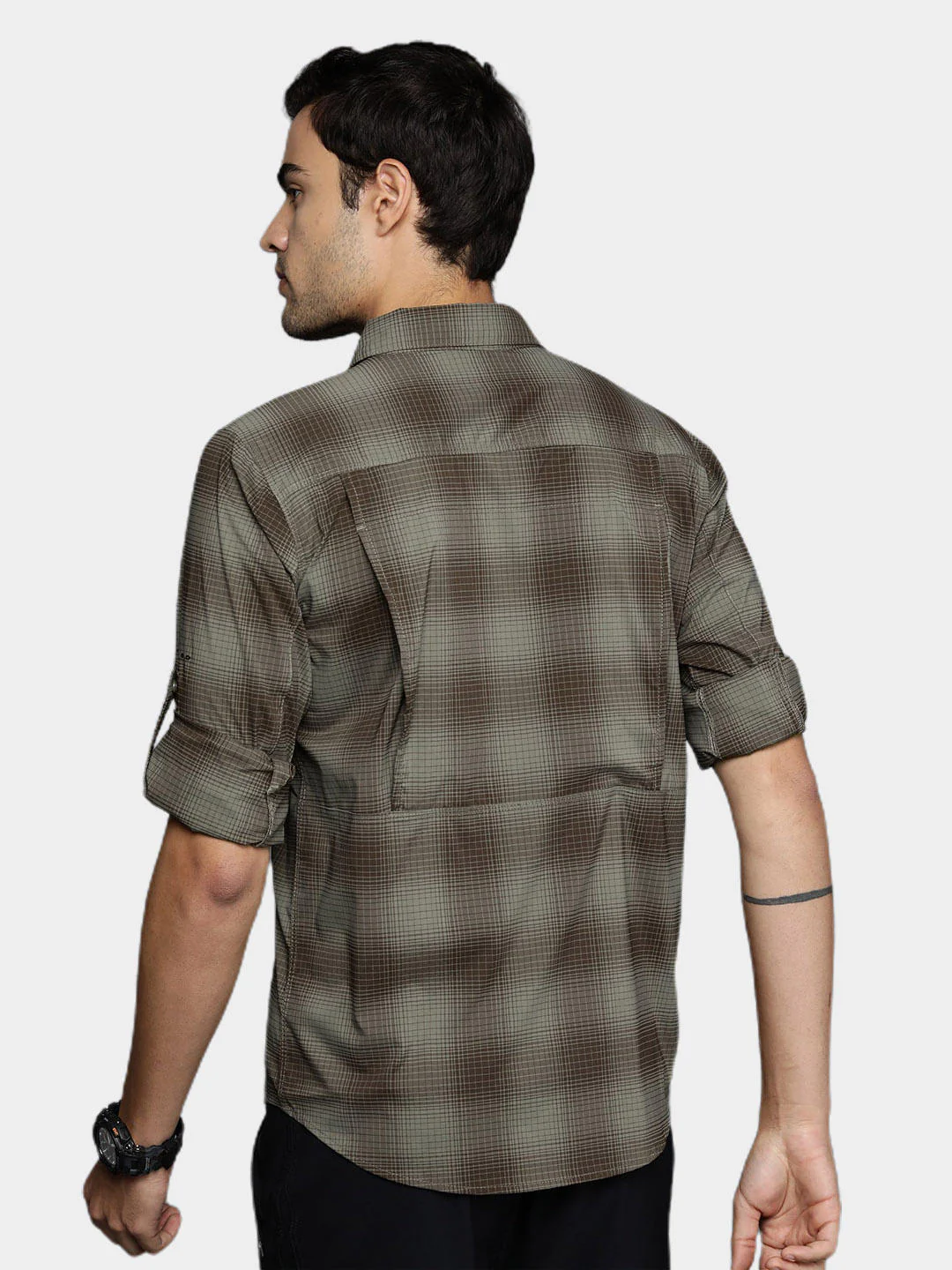 Columbia Men Green Newton Ridge II Plaid Long Sleeve (Sun Protection) - Image 12