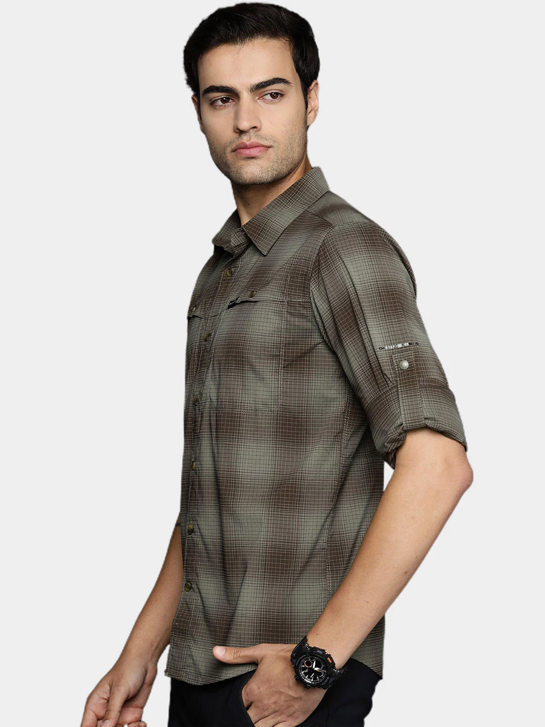 Columbia Men Green Newton Ridge II Plaid Long Sleeve (Sun Protection) - Image 13
