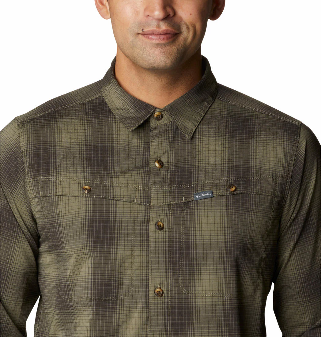 Columbia Men Green Newton Ridge II Plaid Long Sleeve (Sun Protection) - Image 4