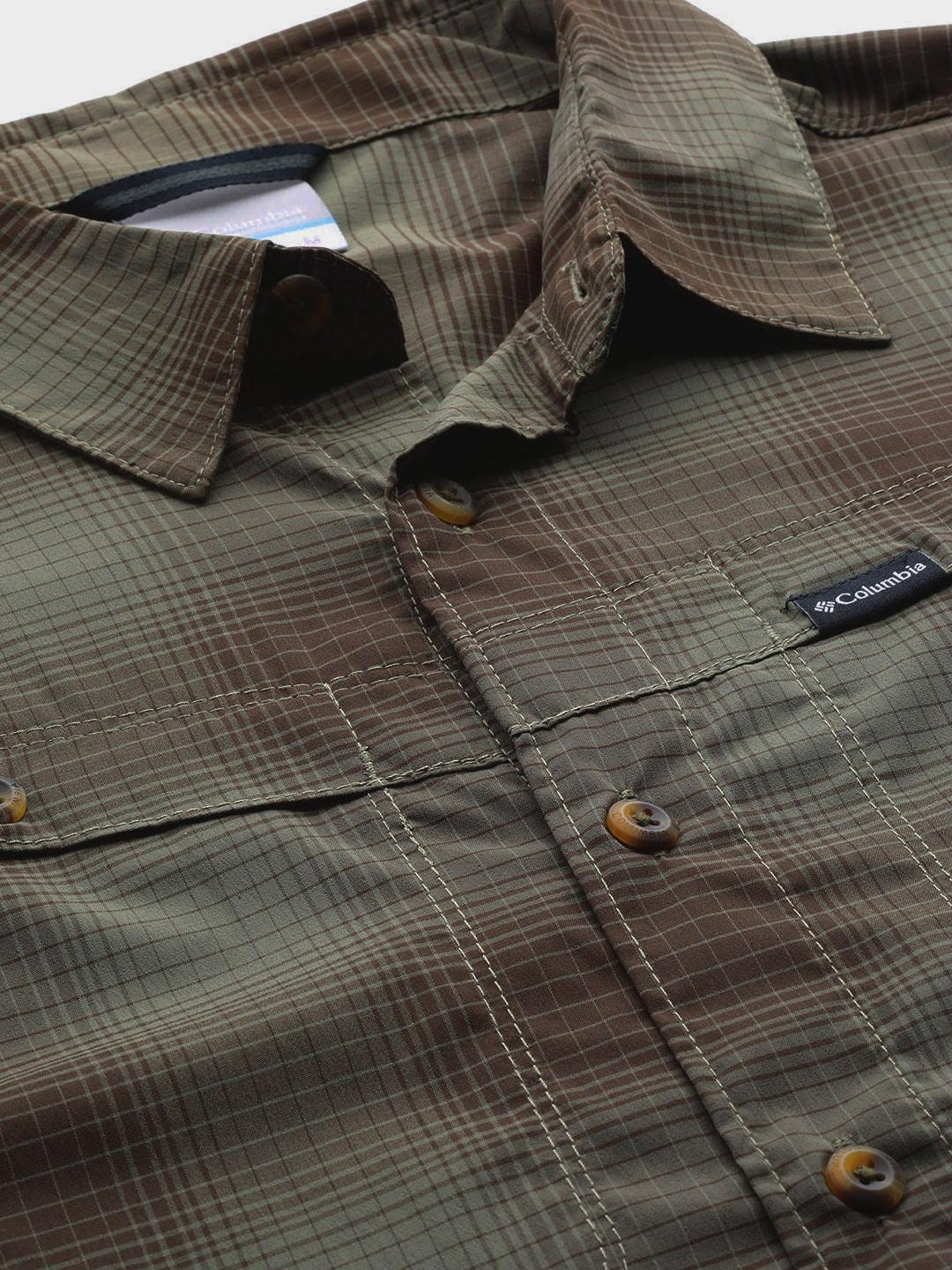 Columbia Men Green Newton Ridge II Plaid Long Sleeve (Sun Protection) - Image 9