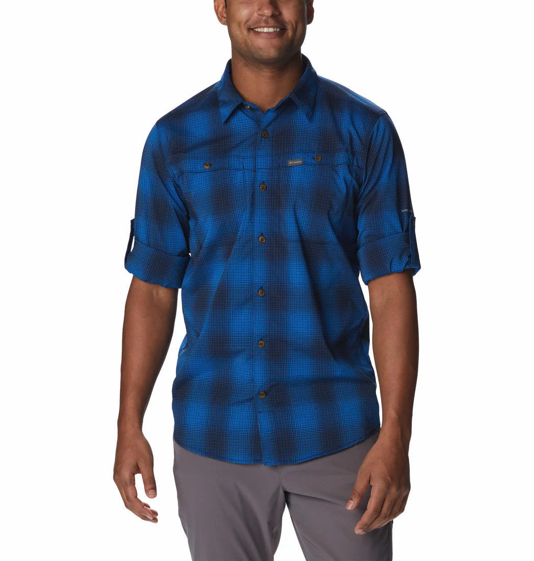 Columbia Men Blue Newton Ridge II Plaid Long Sleeve (Sun Protection) - Image 6
