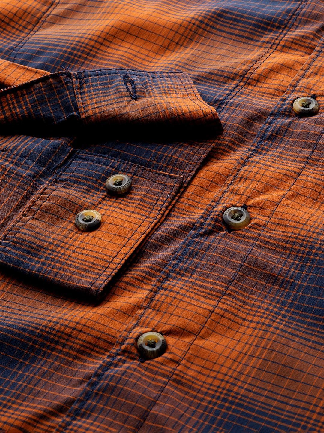 Columbia Men Orange Newton Ridge II Plaid Long Sleeve (Sun Protection) - Image 10