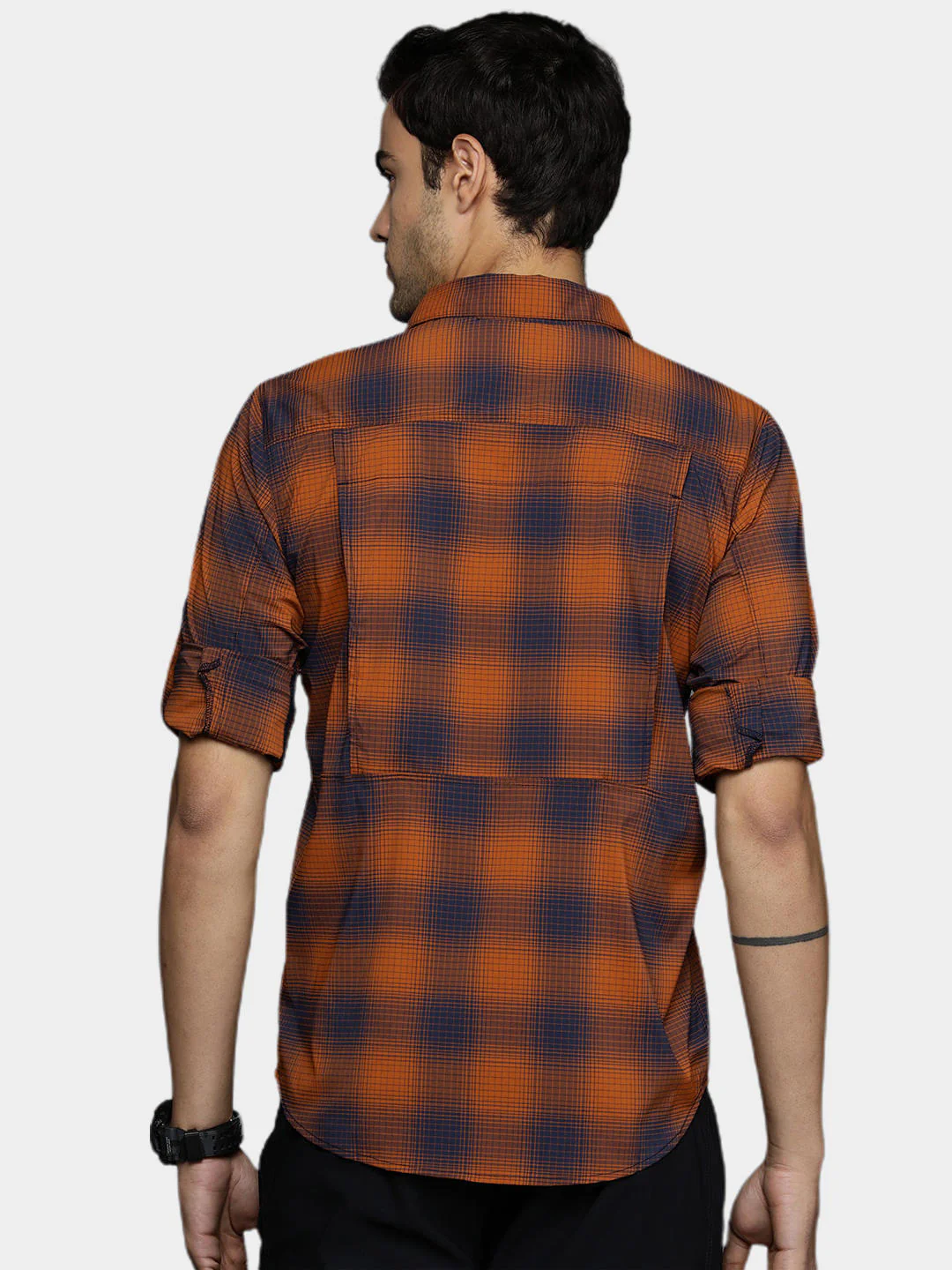 Columbia Men Orange Newton Ridge II Plaid Long Sleeve (Sun Protection) - Image 14