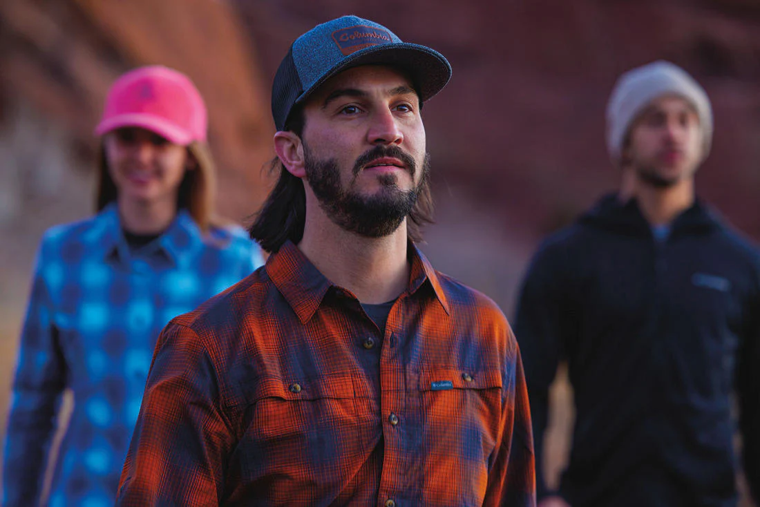 Columbia Men Orange Newton Ridge II Plaid Long Sleeve (Sun Protection) - Image 15