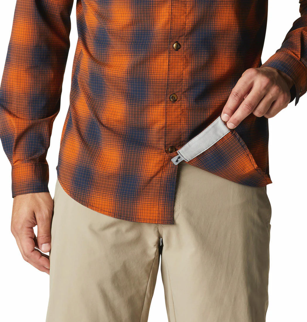 Columbia Men Orange Newton Ridge II Plaid Long Sleeve (Sun Protection) - Image 5