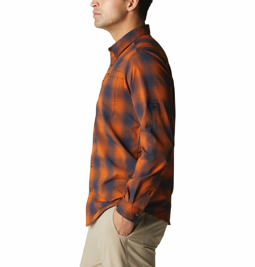 Columbia Men Orange Newton Ridge II Plaid Long Sleeve (Sun Protection) - Image 6