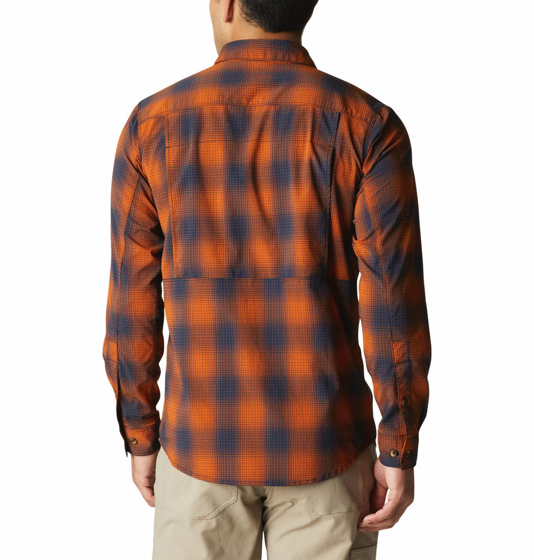 Columbia Men Orange Newton Ridge II Plaid Long Sleeve (Sun Protection) - Image 8