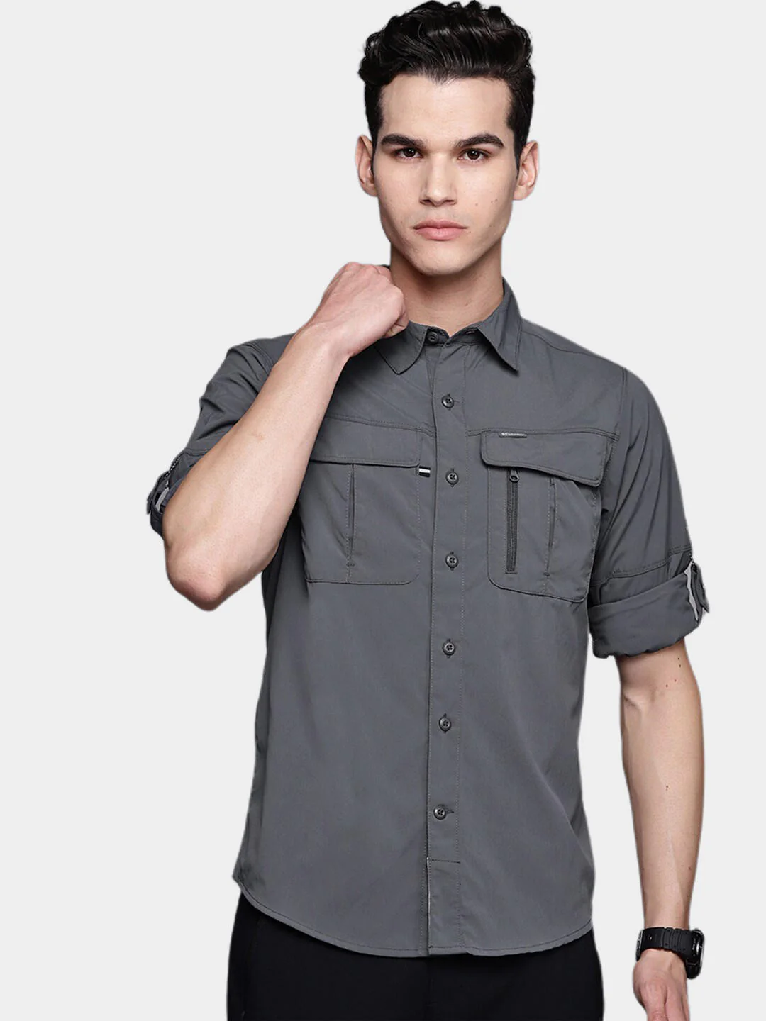 Columbia Men Black Newton Ridge Long Sleeve (Sun Protection) - Image 7