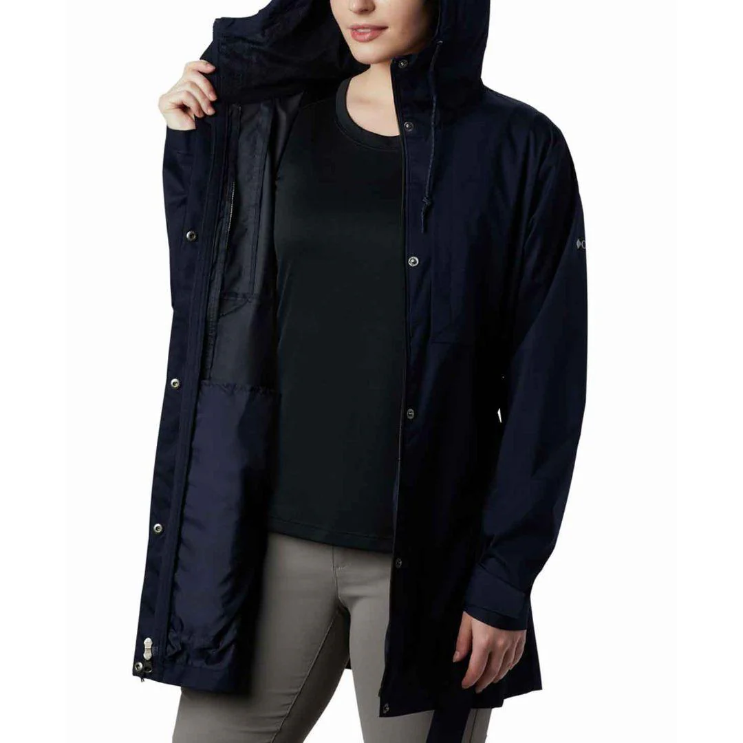 Columbia Women Navy Blue Pardon My Trench Rain Jacket - Image 4