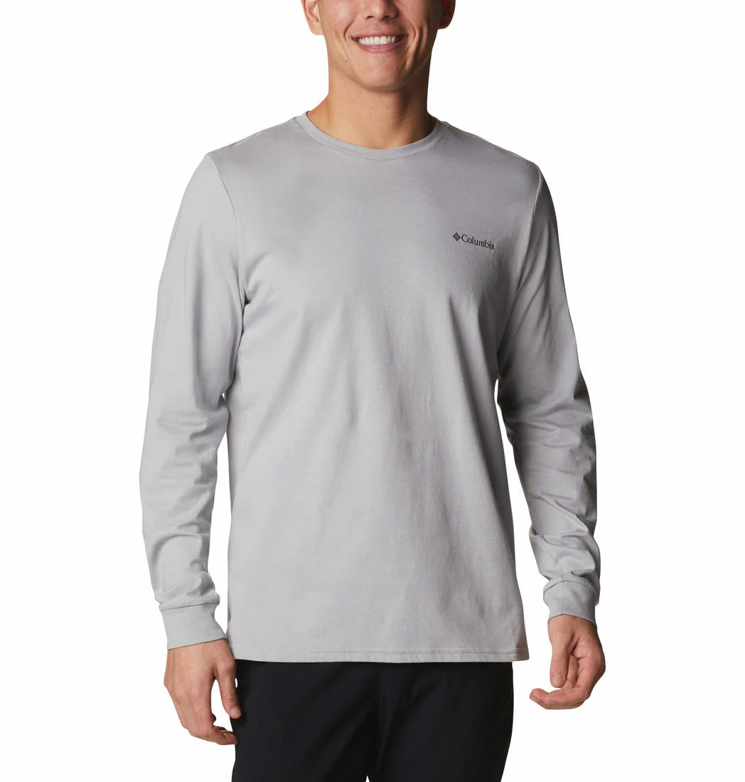Columbia Men Grey Pikewood Graphic Long Sleeve - Image 7
