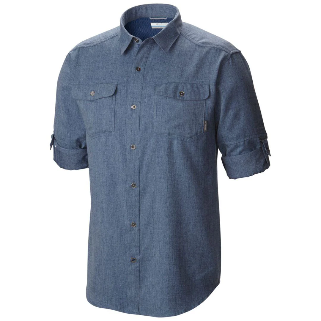 Columbia Men Blue Pilsner Lodge Long Sleeve Shirt (Sun Protection) - Image 2