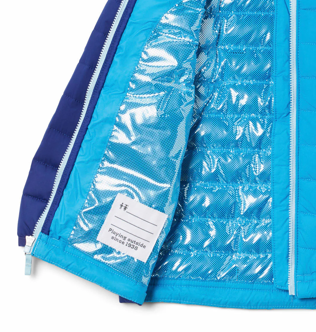 Columbia Kids Girls Blue Powder Lite Girls Hooded Jacket - Image 4