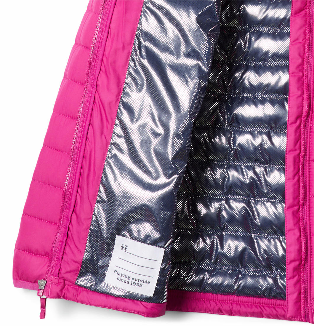 Columbia Kids Girls Pink Powder Lite Girls Hooded Jacket - Image 2