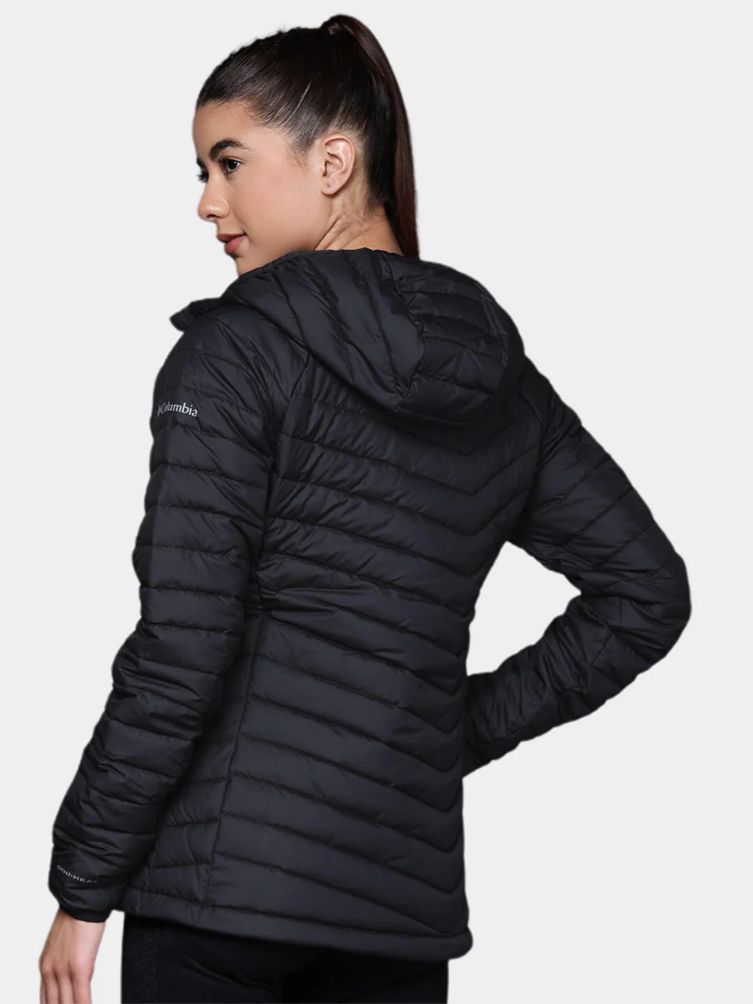Columbia Women Black Powder Lite Hooded Jacket - Image 10